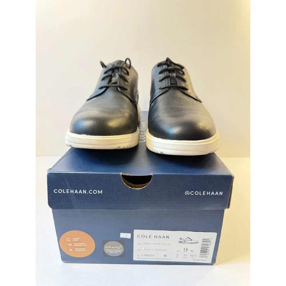 Grand+ Plain Toe Oxford Black Leather US 9